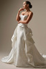 Front view of Lassen wedding dress with detachable satin train