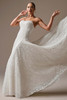 Front view of Marceline A-line dress showing glitter tulle skirt