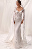Front view of Danoa lace dress with long veil