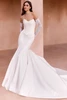 Side view of Fernelle detachable lace sleeves and Mikado wedding dress