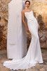 Front view of Pronovias Gionnie corset fit-and-flare wedding dress