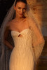 Close view of Gloomey sweetheart keyhole beaded wedding dress