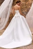 Back view of Ikha detachable Mikado overskirt and lace-up bustier