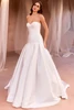 Front view of Isabelae strapless drop waist Mikado dress