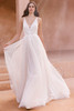 Front view of Pronovias Lioreah tulle A-line wedding dress