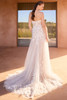 Back view of Lirba strapless lace and tulle wedding dress