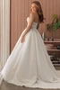 Back view of Stella York SY8181 lace corset ballgown with full tulle and organza skirt and train