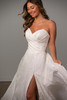 Close view of Stella York SY8191 strapless sweetheart wedding dress in textured sateen