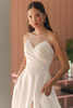 Bodice detail of SY8191 wedding dress with sweetheart neckline and soft draped ruching