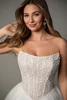 Bodice detail of SY8312 dress with pearl beading and corset boning