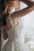 Side detail of SY8314 dress with floral lace straps and corset bodice