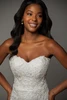 Bodice detail of SY8332 dress with sweetheart neckline and beaded floral lace