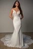 Front view of Stella York SY8340 plunging neckline fitted wedding dress
