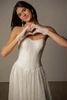 Bodice detail of SY8341 dress with sweetheart neckline and floral lace