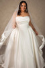 Front view of Essense of Australia D4602 plus size Mikado ball gown wedding dress