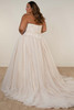 Back view of SY8189 dress with lace bodice and gathered tulle train