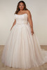 Front view of Stella York SY8189 plus size cat eye wedding dress