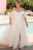 Front view of Stella York SY8215 plus size A-line wedding dress