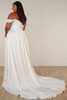 Back view of SY8236 satin dress with full skirt and train