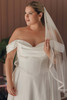 Detail view of SY8236 dress showing pearl sweetheart neckline