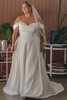 Front view of Stella York SY8236 plus size satin wedding dress