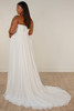 Back view of SY8244 sleeveless dress with basque waist and train