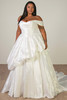 Front view of SY8309 ball gown with off-the-shoulder straps and pickup skirt