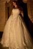 Front view of Maggie Sottero Lyra plus size beaded lace wedding dress