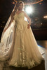 Front view of Maggie Sottero Kate plus size 3D floral wedding dress