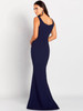 Scoop back and clean tailoring sculpt this sleek evening silhouette