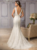 ivory low back wedding gown jasmine couture t182008V-neck Embroidery Lace Wedding Dress with Cap Sleeves