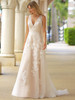 A-line V-neck organza wedding dress with cotton flower appliques  Randy Fenoli Aspen