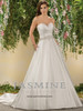 Front view Jasmine Bridal F181008 satin A-line wedding dress