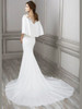 wedding dress with cape in crepe and lace