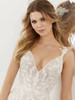 Detail view Adelaide 2171 V-neck wedding dress with leafy appliqués