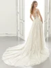 Back view Alice 2191 illusion back wedding dress with lace train
