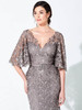 Close-up front view of Ivonne D 220D29 V-neck guipure lace bodice with detachable belt