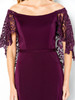 Scalloped lace sleeves and clean bodice lines meet at a simple tonal waistband