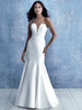 Front view of Allure Bridals 9717 stretch Mikado wedding dress