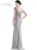 Rina di Montella RD2718 light silver gown back view