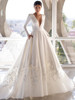 Plunging V-neck Wedding Gown Pronovias Brown