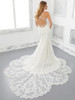 Back view Blaire 2301 beaded keyhole wedding dress with petal train