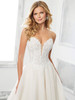 Detail view Belle 2311 plunging sweetheart crystal beaded wedding dress