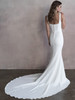 Back view of 9810 square back and covered button dress