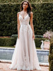 Front view of Allure Bridals 9856 V-neck A-line wedding dress