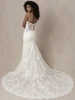 Back view of 9860 floral lace train wedding dress