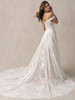 Back view of 9861 lace train and covered button dress