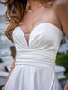 Close-up F221056 sculpted sweetheart neckline and pleated bodice dress