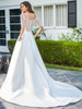 Back view F221057 illusion lace back and Mikado train dress