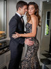 Side view F221065 black sequin lace fit-and-flare wedding dress